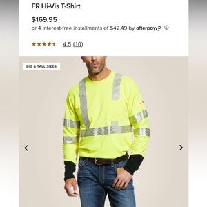 Mens AriatFR HI VIZ long sleeve fire retardant